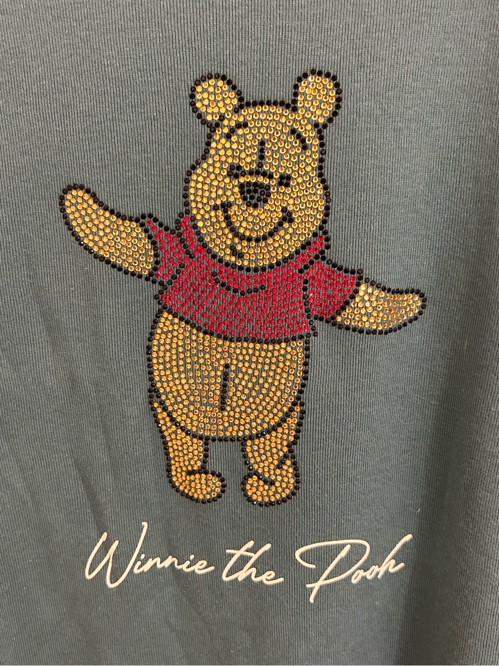Disney Winnie The Pooh Women’s T-shirt Short Sleeve Crew Neck Size XL Rhinestone
